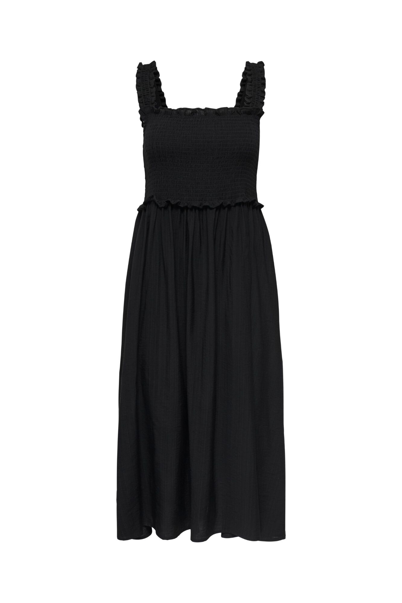 Only Vestido comprido em tecido favo de mel