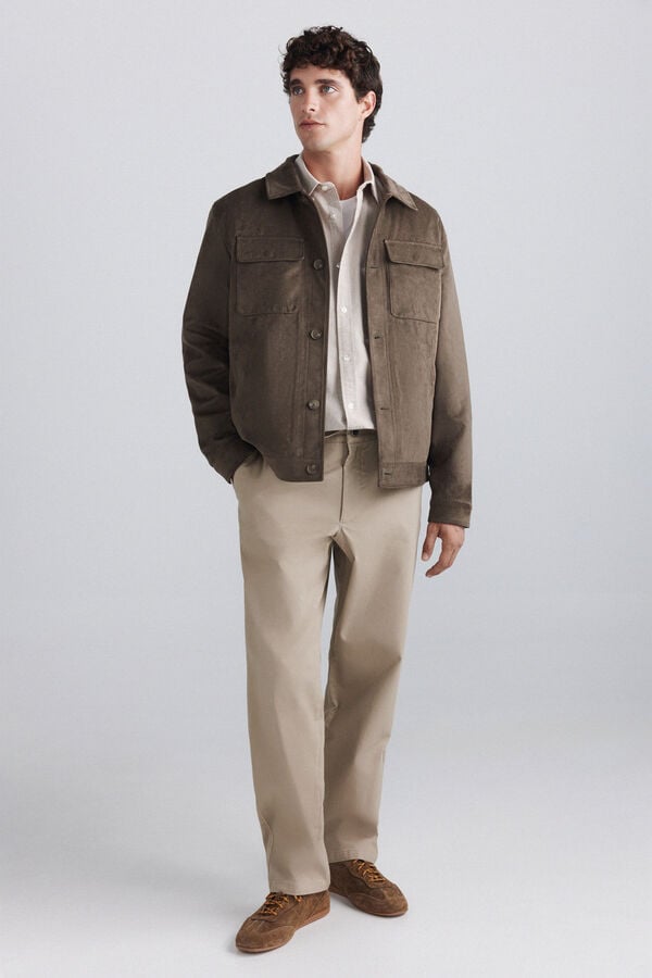 Springfield Faux suede jacket nude