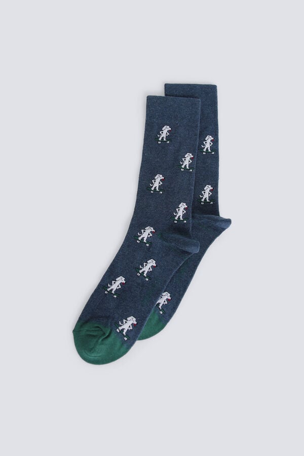 Springfield Skate dog long sock blue