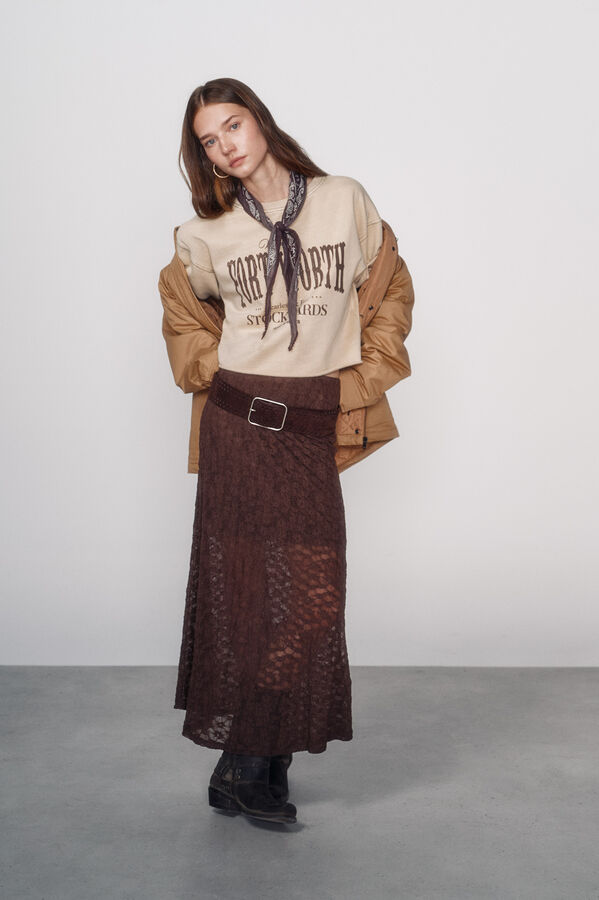 High Spirits Sudadera Cropy nude