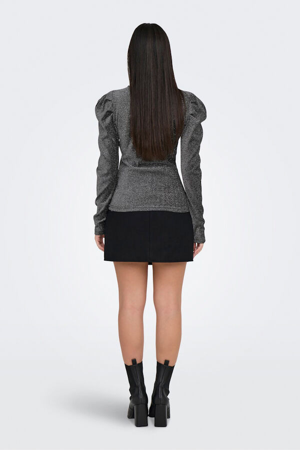 Only Blusa con glitter gris