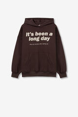 Tiffosi Young Moletom com capuz estampado grande castanho