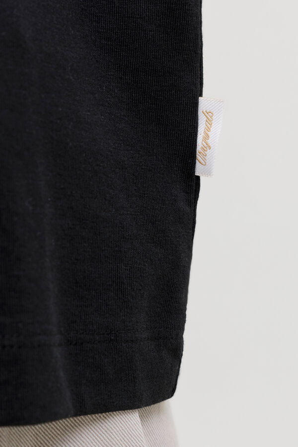 Jack & Jones T-shirt estampada em algod&atilde;o preto