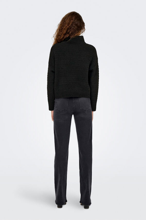 Only Rollkragen Pullover mit hohem Kragen Schwarz