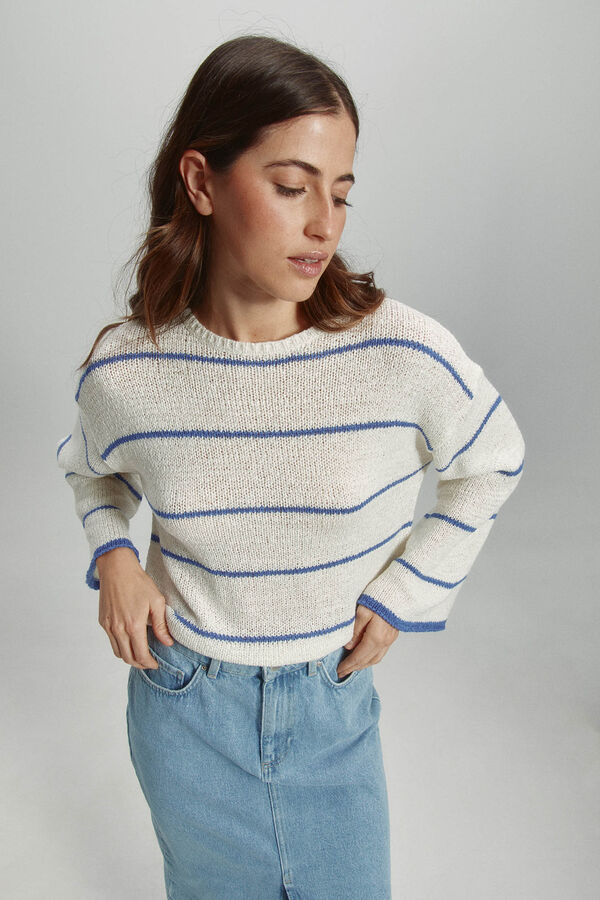 Only Pullover Streifen Wei&szlig;