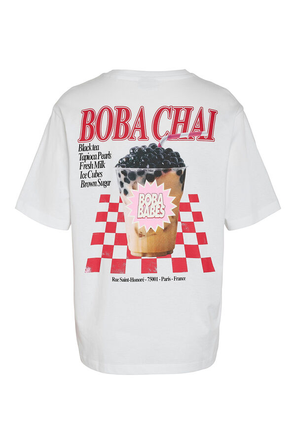 Noisy May Printed short-sleeved T-shirt white