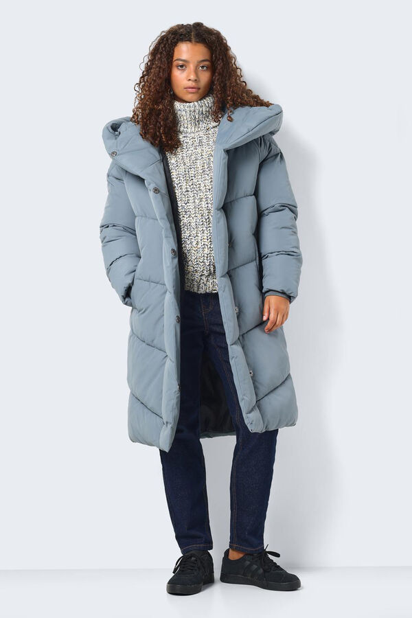 Noisy May Long quilted coat grey