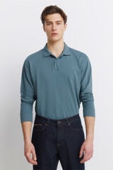 Springfield Basic long sleeve regular fit polo shirt SPRINGFIELD blue