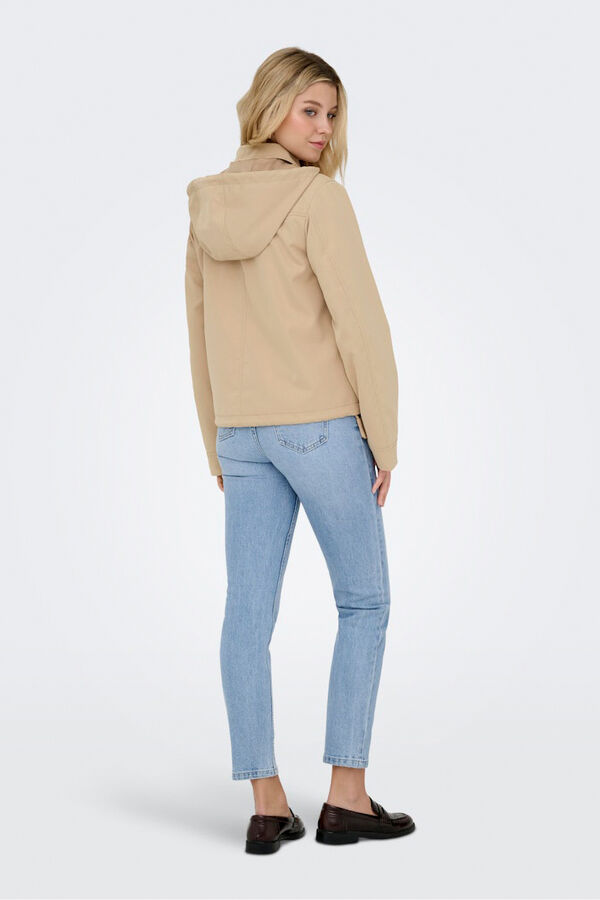 Only Short hooded parka brown