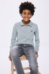 Springfield Boy's tree long sleeve polo blue