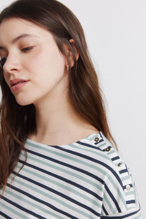 Springfield Shoulder button T-shirt brown