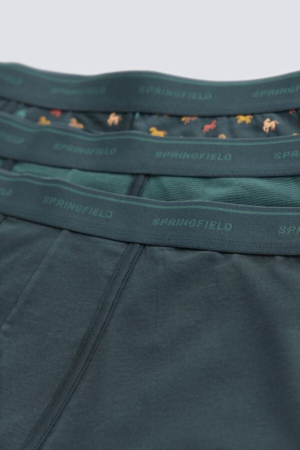 Springfield Pack 3 horse boxers green