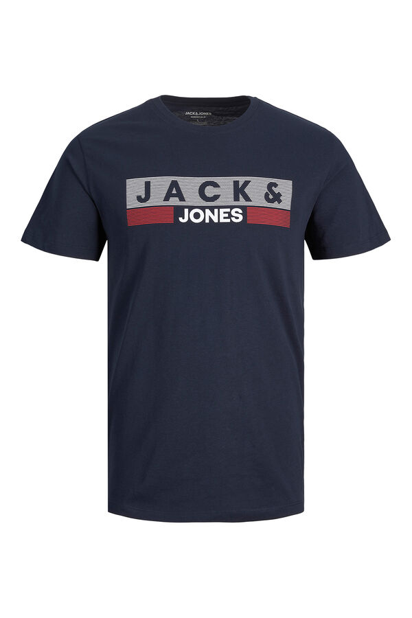 Jack & Jones PLUS Camiseta b&aacute;sica logo azul