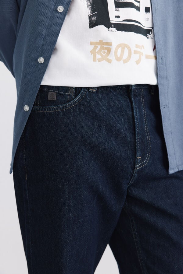 Springfield Desized wash straight fit jeans blue