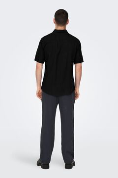Only & Sons Leinenhemd kurz&auml;rmelig Regular Fit