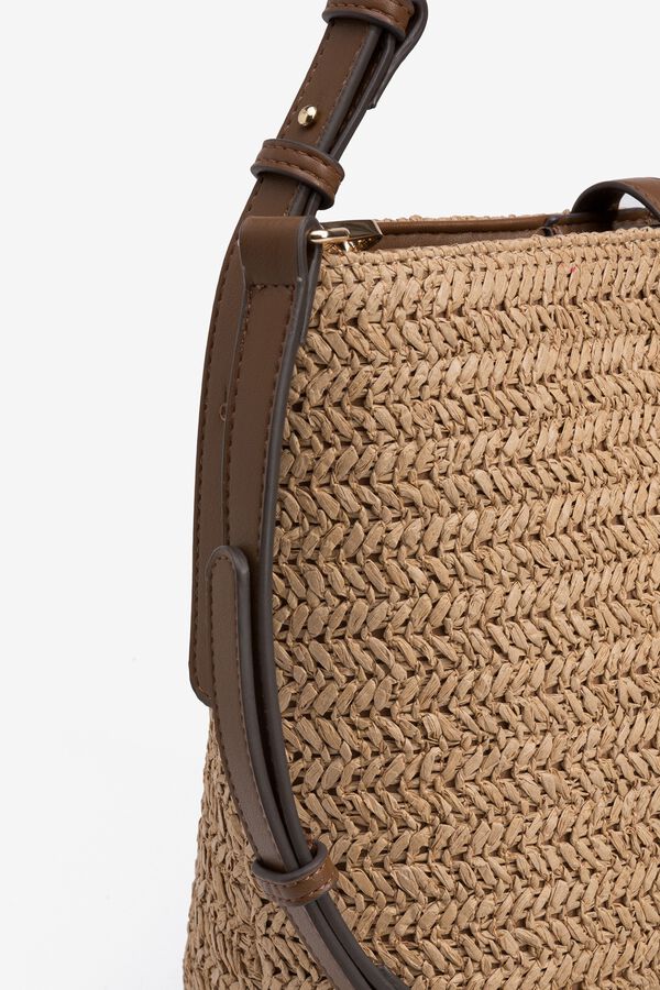 Tiffosi Bolso de paja trenzada marr&oacute;n