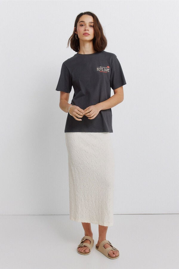 Springfield Printed short sleeve T-shirt grey