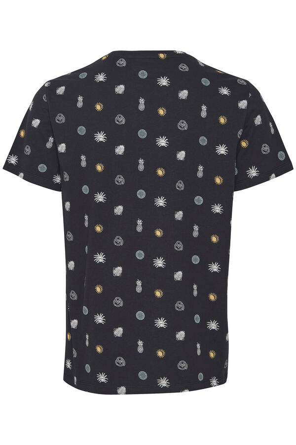 Springfield Kurzarm-Shirt - Mini Print  schwarz