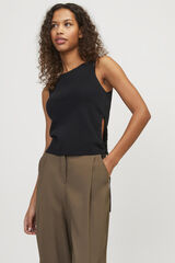 Springfield Fine knit top with ruched detail black