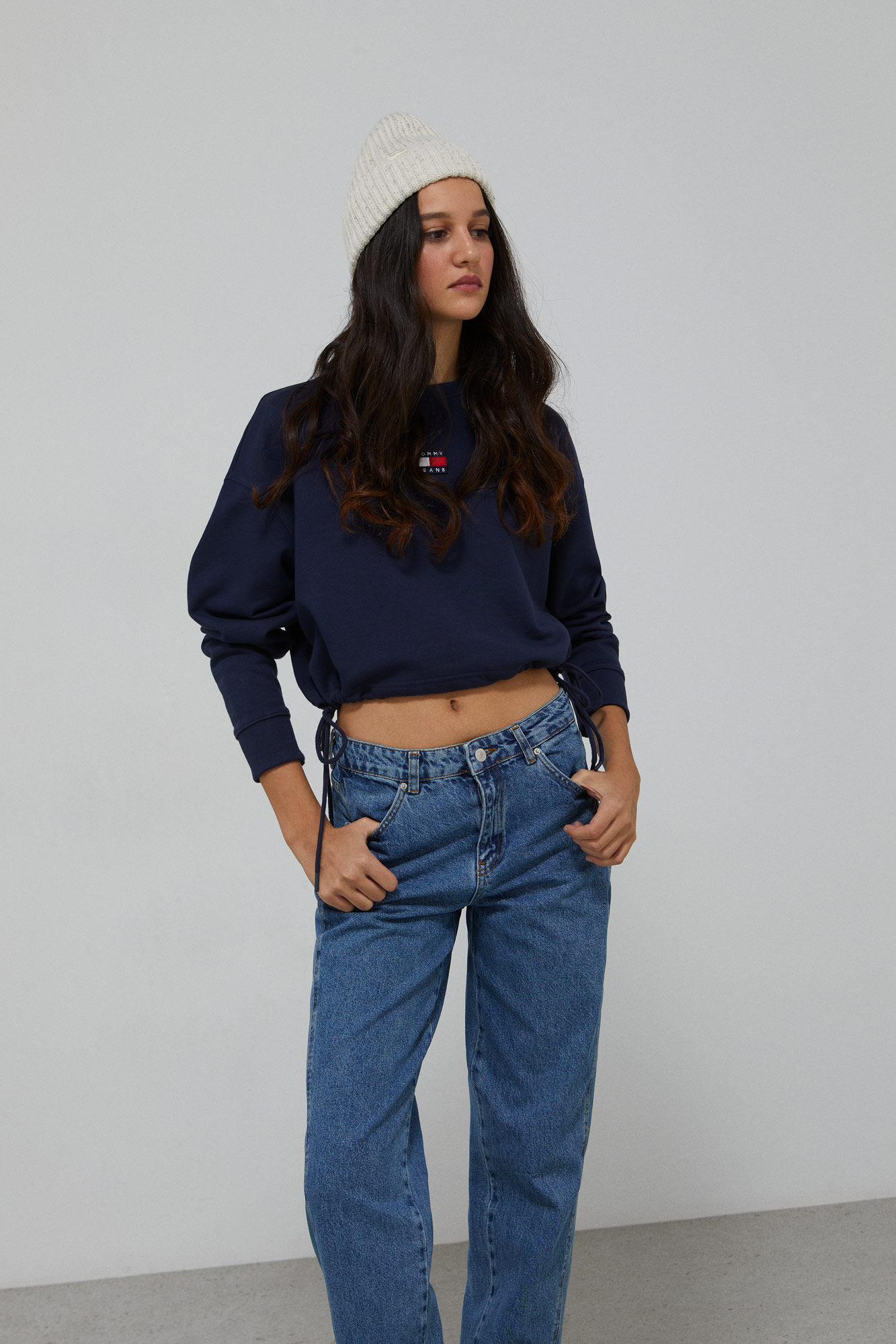 Giacca Donna Oversize Crop con Logo all-Over Marca Tommy JeansTommy Jeans 