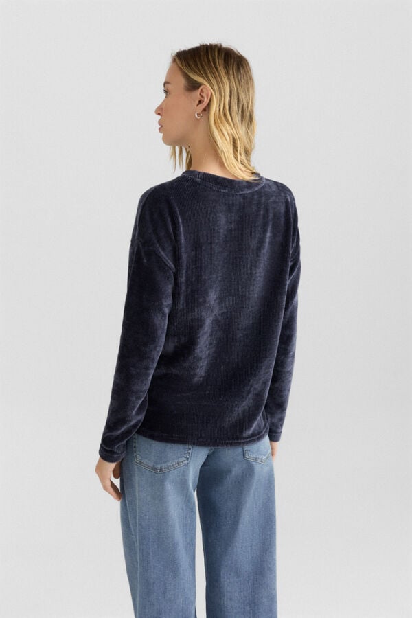 Springfield Fine knit patterned jumper blue