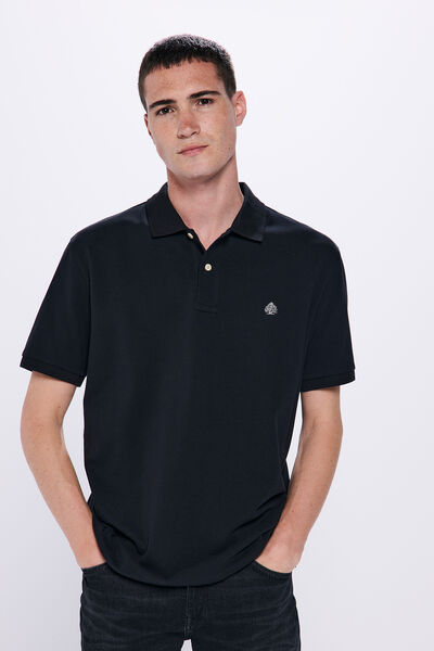 Springfield Regular fit basic piqué polo black