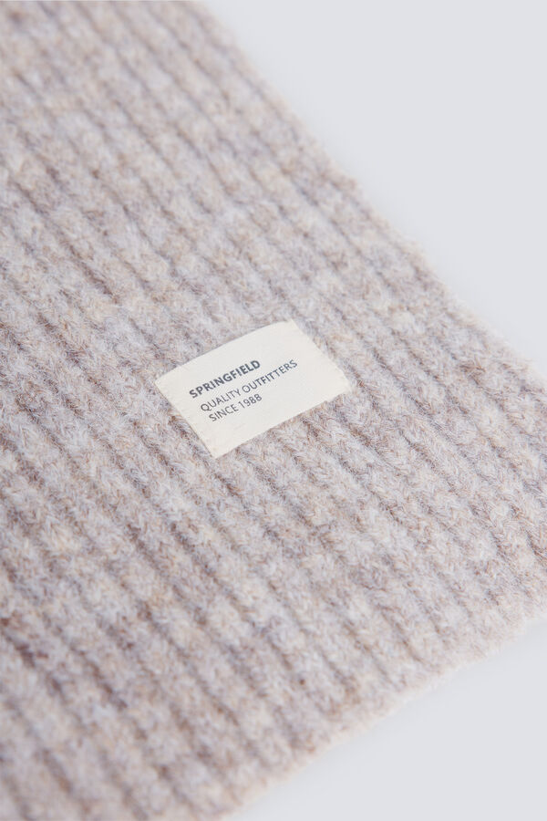 Springfield Ecru ribbed scarf white