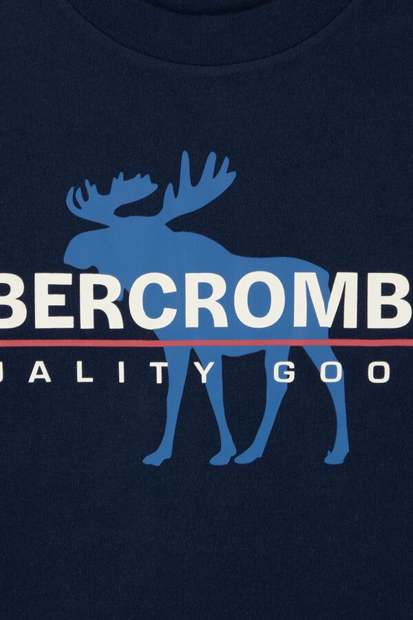 Abercrombie Kids T-shirt de manga curta com log&oacute;tipo azul