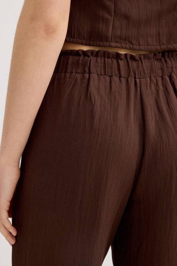 Inside Cal&ccedil;a jogger cintura alta castanho