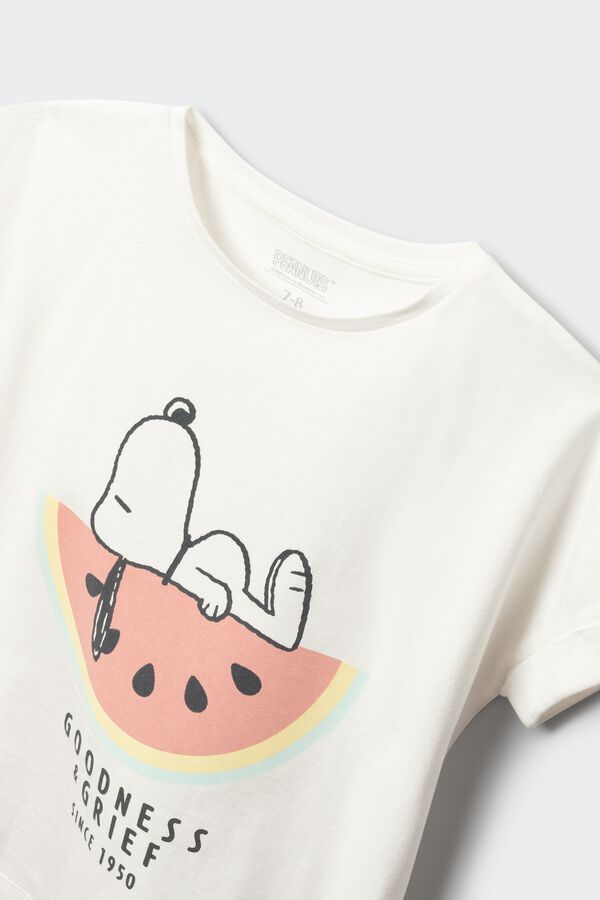Springfield Kids T-shirt de manga curta "Snoopy" menina bege