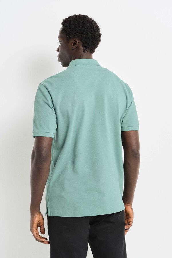 Springfield Regular fit basic piqué polo zelena