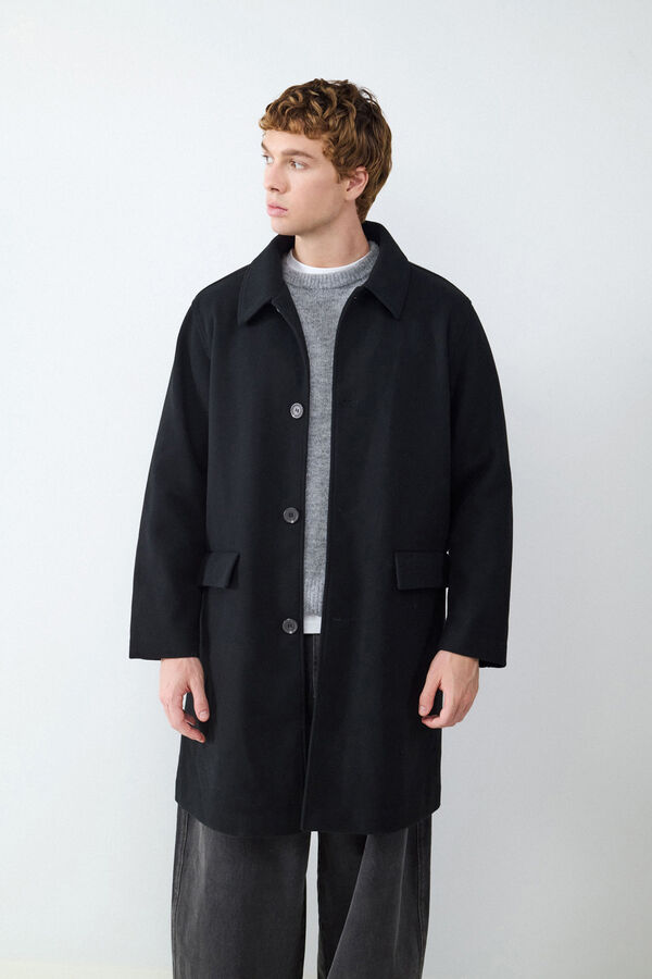 Balmohk Abrigo largo pa&ntilde;o negro