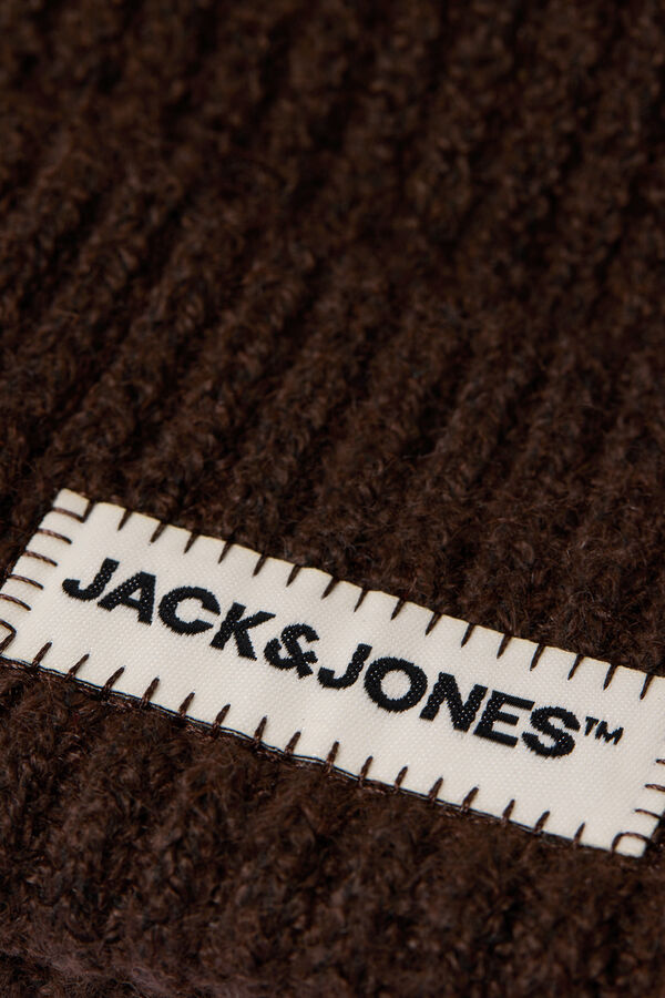 Jack & Jones Knitted polyester beanie brown