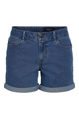 Noisy May Pantal&oacute;n vaquero corto con 5 bolsillos y detalle dobladillo. azul