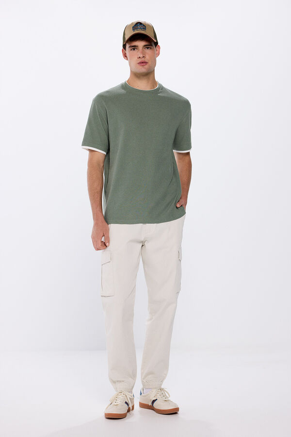 Springfield Double neck t-shirt green