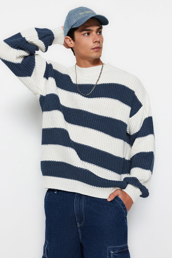 Jersey de punto texturizado con cuello redondo