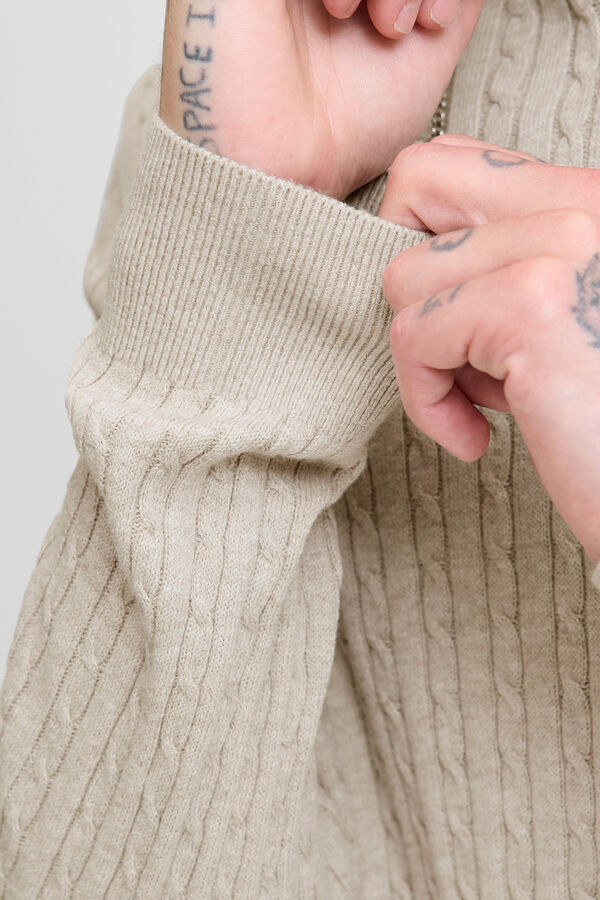 Jack & Jones Jersey de punto trenzado gris