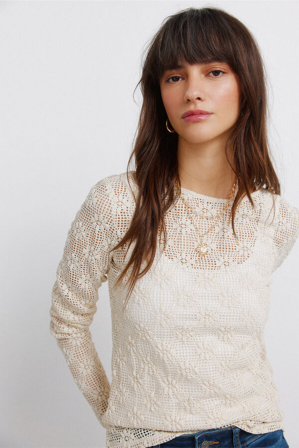 Springfield Jersey-knit long sleeve T-shirt brown