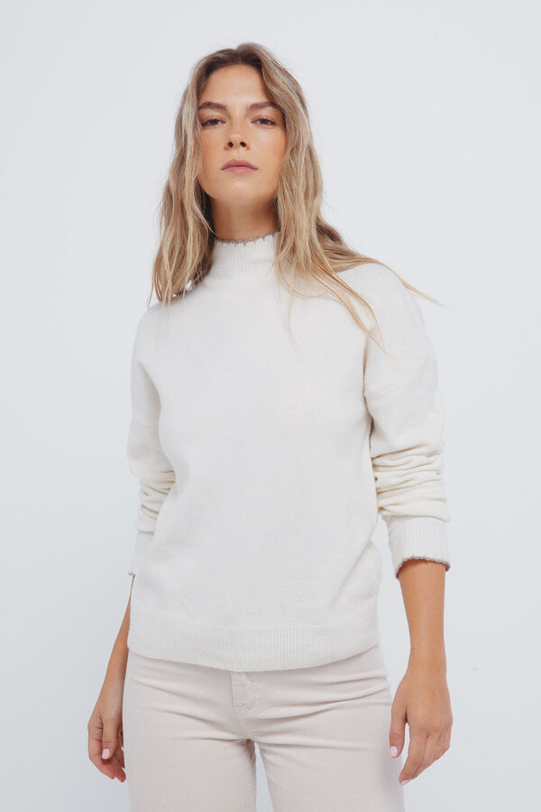 Springfield Short jersey-knit knit short dress mink