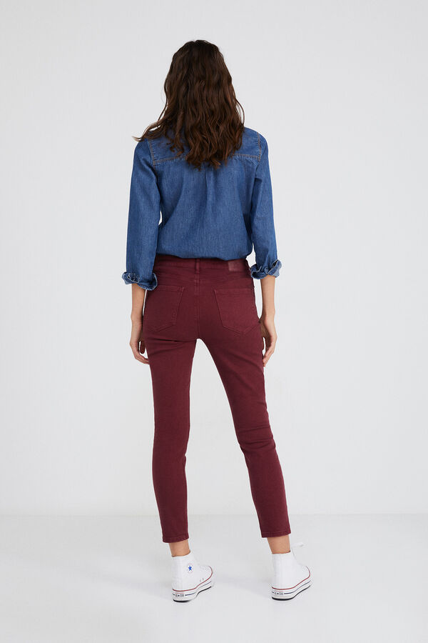 Springfield Sustainable wash slim colour jeans deep red