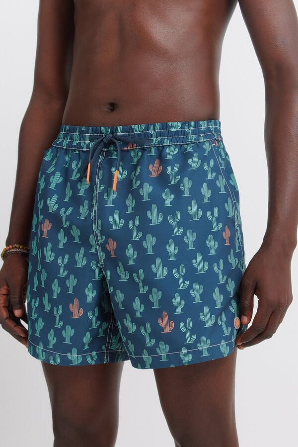 Springfield Maillot de bain imprim&eacute; cactus bleu