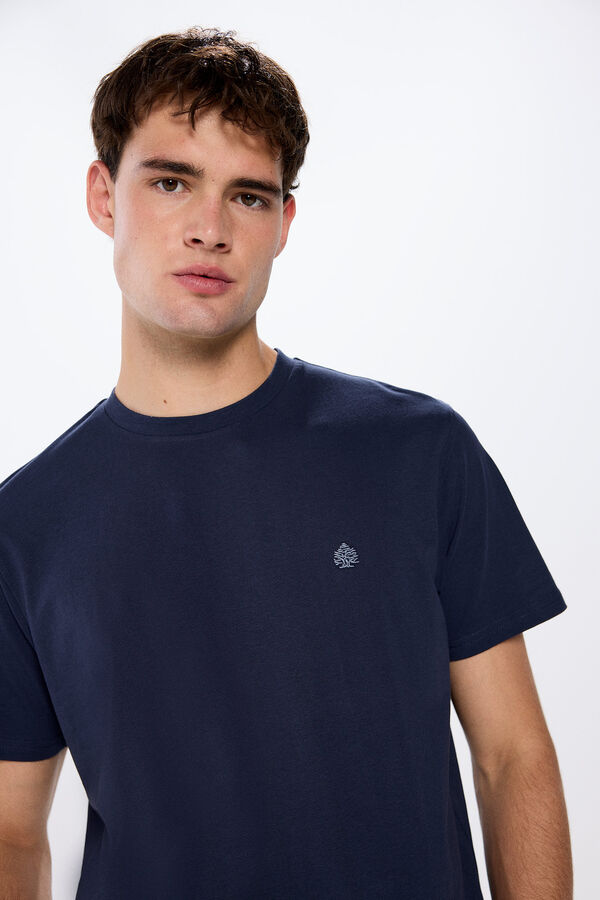 Springfield Basic-T-Shirt mit Rundhalsausschnitt Blau