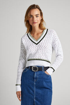 Springfield Openwork knit jumper white