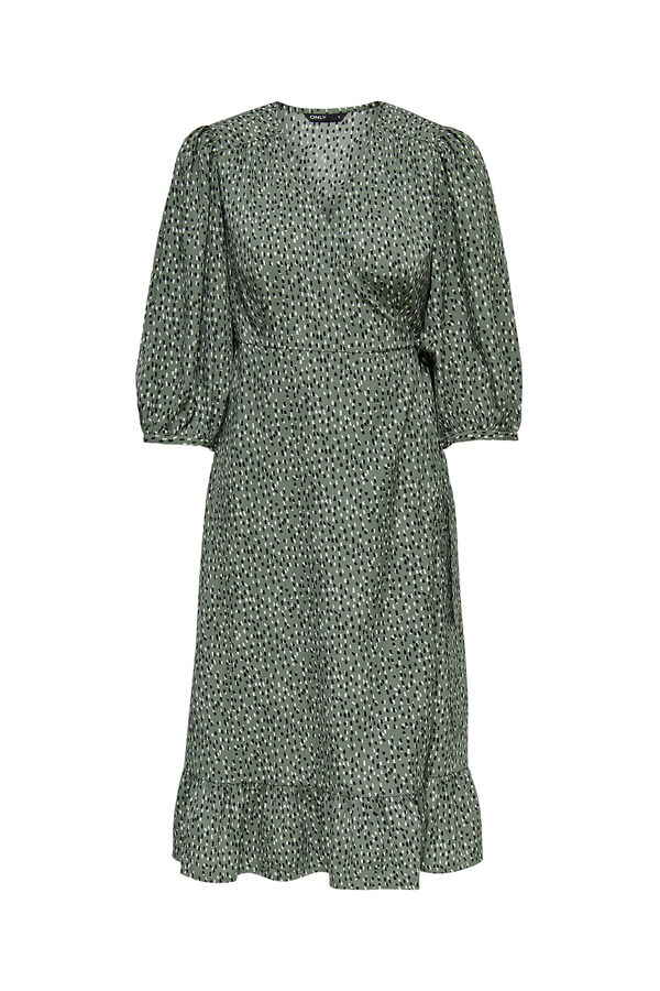 Springfield Kleid überkreuzt Midi grün