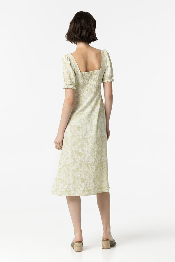 Springfield Textured dress with back opening zelena