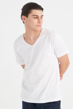 Springfield Essential V-neck T-shirt blanc