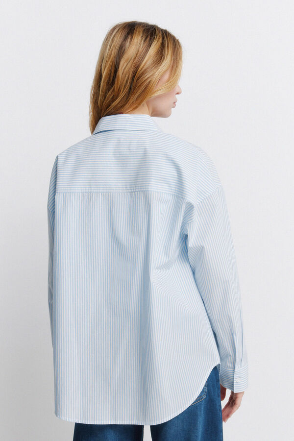 Springfield Striped oversize shirt blue