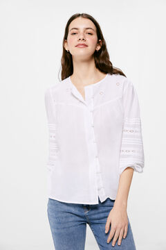 Springfield Lace Swiss embroidery blouse white