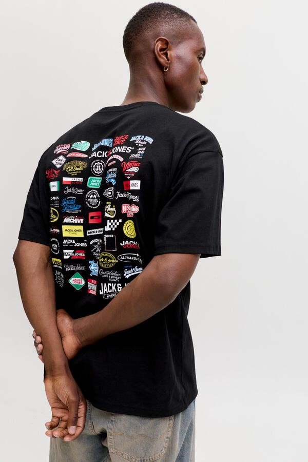 Jack & Jones Loose Fit T-Shirt mit Logo Schwarz