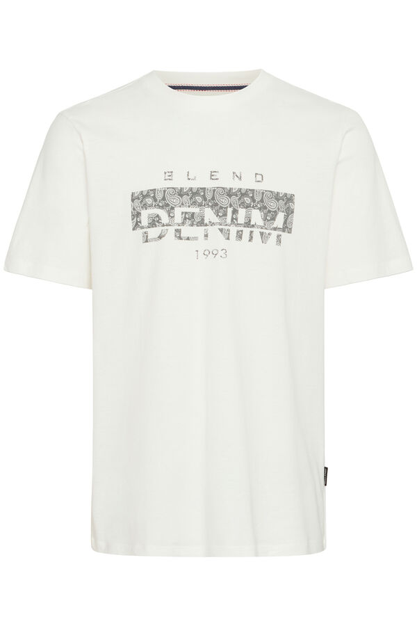 Blend Camiseta manga curta com logo  branco